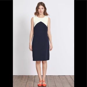 Boden, Edwina Ottoman Dress, Size 6US, Navy/white J0016